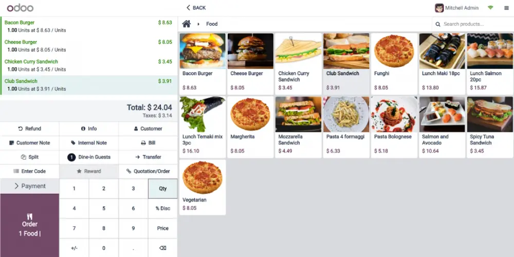 Food Industry ERP Software System Dashboard for Order Management