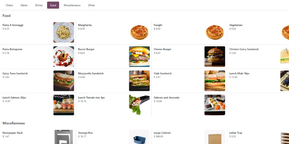 ERP Software Dashboard Screenshot for Restaurant Business