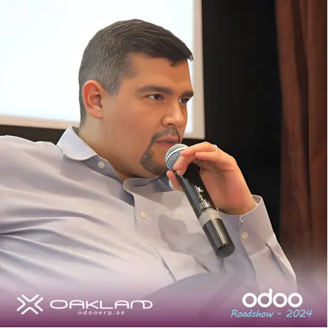 Oakland-Odooerp.ae Managing Director speaks at Odoo Roadshow 2024 Event